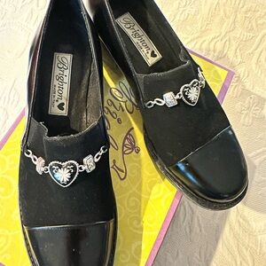 Brighton Black Heart-Accent Loafers